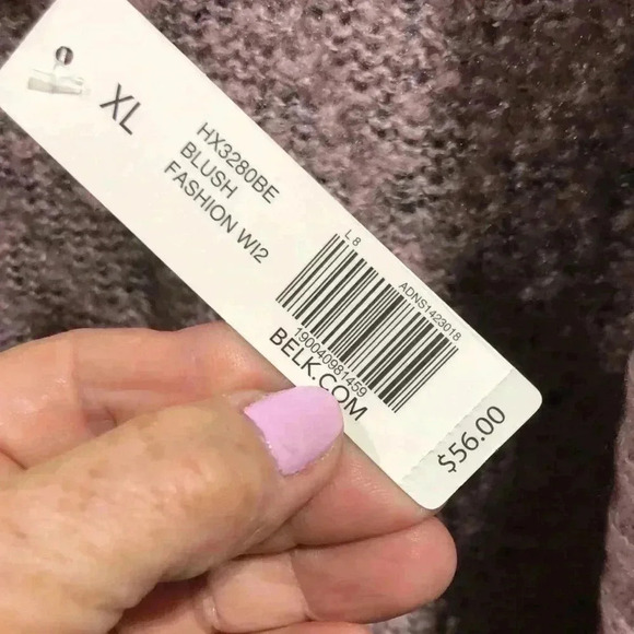 New Directions Knit Open Front Long Cardigan,Sweater,Heathered Blush Pink - Picture 2 of 7